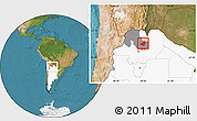 Satellite Location Map of Ledesma, highlighted country, highlighted parent region
