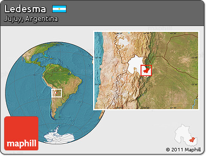 Satellite Location Map of Ledesma, highlighted parent region