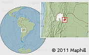 Savanna Style Location Map of Ledesma, highlighted parent region, hill shading