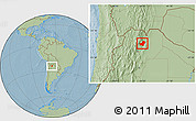 Savanna Style Location Map of Ledesma, hill shading