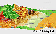 Physical Panoramic Map of Ledesma, political outside
