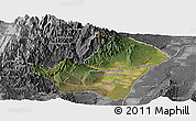 Satellite Panoramic Map of Ledesma, desaturated