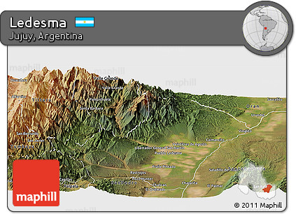 Satellite Panoramic Map of Ledesma