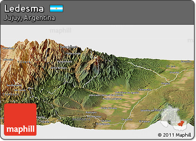Satellite Panoramic Map of Ledesma