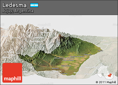 Satellite Panoramic Map of Ledesma, lighten