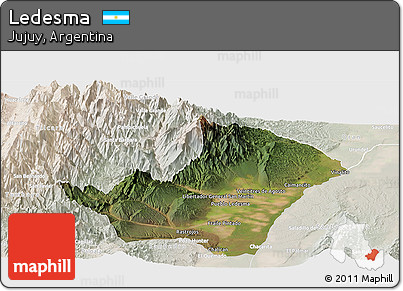 Satellite Panoramic Map of Ledesma, lighten