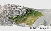 Satellite Panoramic Map of Ledesma, lighten, semi-desaturated