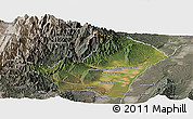 Satellite Panoramic Map of Ledesma, semi-desaturated