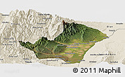 Satellite Panoramic Map of Ledesma, shaded relief outside