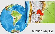 Physical Location Map of Jujuy