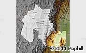 Physical Map of Jujuy, darken