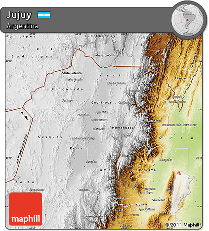 Physical Map of Jujuy