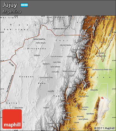 Physical Map of Jujuy