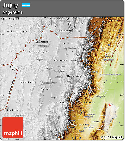 Physical Map of Jujuy