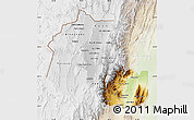 Physical Map of Jujuy, lighten