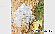 Physical Map of Jujuy, satellite outside