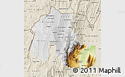 Physical Map of Jujuy, shaded relief outside