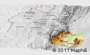 Physical Panoramic Map of Jujuy, lighten, desaturated