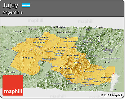 Savanna Style Panoramic Map of Jujuy