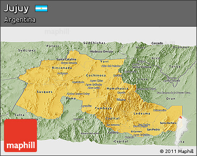 Savanna Style Panoramic Map of Jujuy