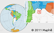 Political Location Map of Tilcara, highlighted country