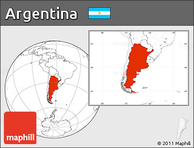 Blank Location Map of Argentina