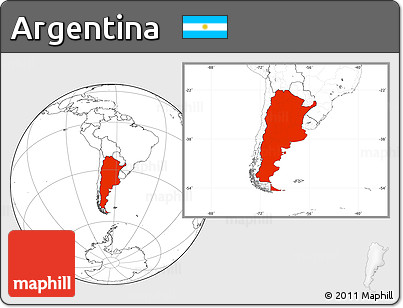Blank Location Map of Argentina