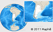 Blank Location Map of Argentina, shaded relief outside