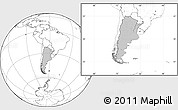 Gray Location Map of Argentina, blank outside