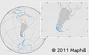 Gray Location Map of Argentina, lighten, desaturated