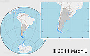 Gray Location Map of Argentina, lighten, land only