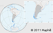 Gray Location Map of Argentina, lighten