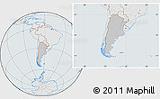 Gray Location Map of Argentina, lighten, semi-desaturated