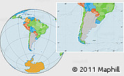 Gray Location Map of Argentina, political outside