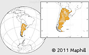 Political Location Map of Argentina, blank outside