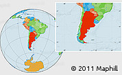 Political Location Map of Argentina