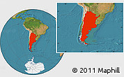 Satellite Location Map of Argentina