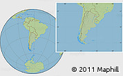 Savanna Style Location Map of Argentina, hill shading inside