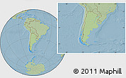 Savanna Style Location Map of Argentina, hill shading outside