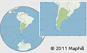 Savanna Style Location Map of Argentina, lighten, land only