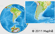Savanna Style Location Map of Argentina, physical outside