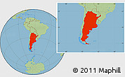 Savanna Style Location Map of Argentina