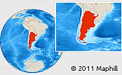 Shaded Relief Location Map of Argentina