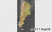 Satellite Map of Argentina, darken, desaturated