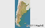 Satellite Map of Argentina, lighten, land only