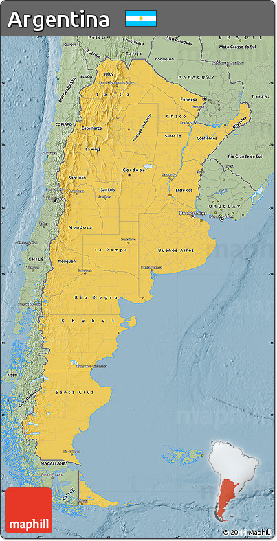 Savanna Style Map of Argentina