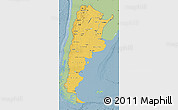 Savanna Style Map of Argentina, single color outside