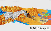 Physical Panoramic Map of Lujan, political outside