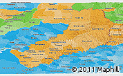 Political Shades Panoramic Map of Misiones