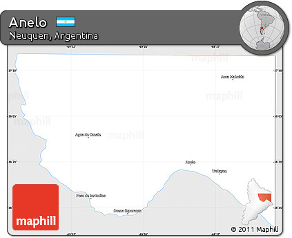 Silver Style Simple Map of Anelo, single color outside